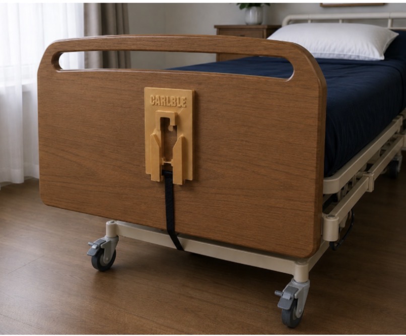 Electric profile bed in a care home room